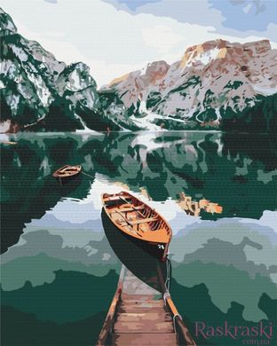 Рисование по номерам Лодка на зеркальном озере (BS51370) (Без коробки)