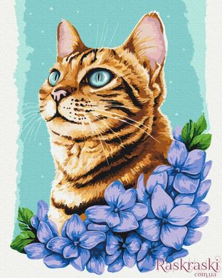 Малювання по номерам Лазурний котик ©Anna Kulyk (BS53584) (Без коробки)
