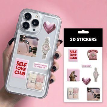 3D стікери Pink lover Набір 8 стікерів