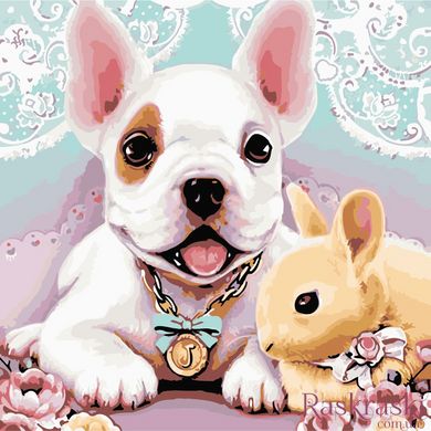 Картина за номерами Собака та кролик (AS0936) ArtStory (Без коробки)