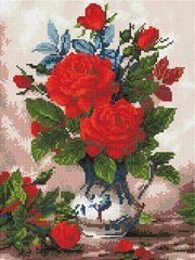 Алмазная вышивка Букет из красных роз ColorArt (CLR-PST417, На подрамнике) фото интернет-магазина Raskraski.com.ua
