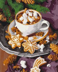 Картина за номерами Пряне какао зі сніжком (BS52779) (Без коробки)