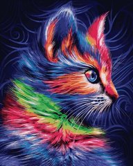 Рисование по номерам Разноцветный котенок (VP1252) Babylon фото интернет-магазина Raskraski.com.ua