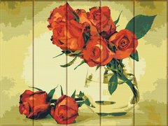 Картина за номерами на дереві Червоні троянди (ASW126) ArtStory фото інтернет-магазину Raskraski.com.ua