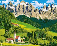 Картина по номерам Домик в Альпах (BS21692) (Без коробки)
