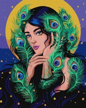 Картина за номерами Загадкова дівчина &copy;pollypop92 (KH2559) Ідейка 40 х 50 см фото інтернет-магазину Raskraski.com.ua
