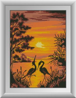 Набір алмазної вишивки Чаплі на заході Dream Art (DA-31037) 35 x 48 см фото інтернет-магазину Raskraski.com.ua