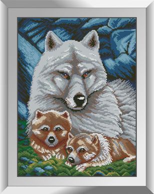 Алмазна мозаїка Вовче сімейство Dream Art (DA-31237) 35 x 47 см фото інтернет-магазину Raskraski.com.ua