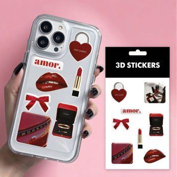 3D стікери Classic red Набір 8 стікерів