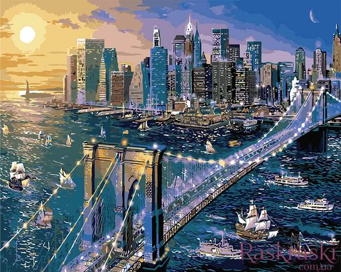 Картина по номерам Нью-Йорк. Бруклинский мост (KH2170) Идейка фото интернет-магазина Raskraski.com.ua