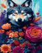 Картина по номерам Волк среди цветов (BRM45793) — фото комплектации набора