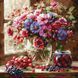 Розмальовка по цифрам Букет і фрукти &copy;art_selena_ua (KHO5728) Ідейка 40 х 40 см