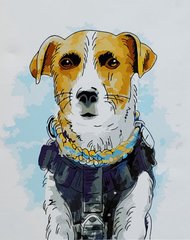 Картина раскраска Акварельный пес Патрон (SR-SY6938) Strateg (Без коробки)