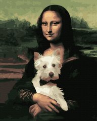 Картина по цифрам Мона Ліза із собакою (BK-GX41882) (Без коробки)