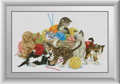 Набор алмазная вышивка Помощники (котята) Dream Art (DA-30838, Без подрамника) фото интернет-магазина Raskraski.com.ua