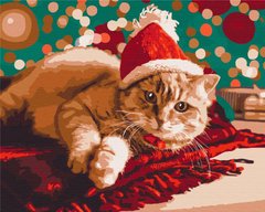 Картина по номерам Санта котик (BS51356) (Без коробки)