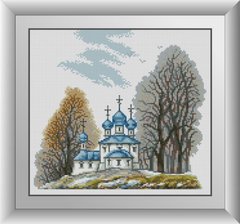 Картина з мозаїки Біла церква Dream Art (DA-31038) фото інтернет-магазину Raskraski.com.ua