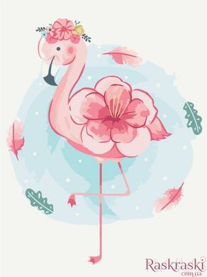 Картина по номерам Цветущий фламинго (KBS0100) (Без коробки)