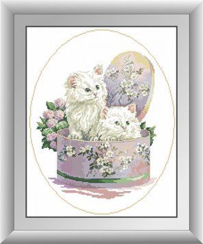 Картина из страз Подарок (котята) (квадратные камни, полная зашивка) Dream Art (DA-30394, Без подрамника) 42 х 53 см фото интернет-магазина Raskraski.com.ua