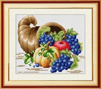 Картина мозаика Рог изобилия (полная зашивка, квадратные камни) Dream Art (DA-30098, Без подрамника) 34 х 39 см фото интернет-магазина Raskraski.com.ua