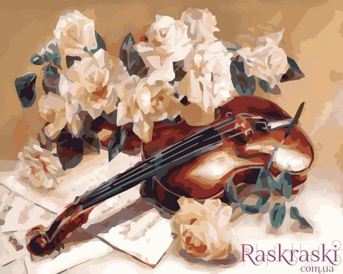 Картина по номерам Мелодия скрипки (KH5500) Идейка фото интернет-магазина Raskraski.com.ua