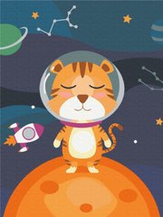 Картина по номерам Тигренок космонавт (KBS0102) (Без коробки)