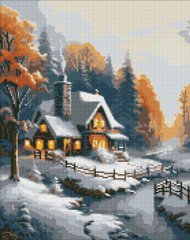 Алмазна картина Зимовий будиночок з голограмними стразами (AB) ©art_selena_ua Ідейка (AMO7831) фото інтернет-магазину Raskraski.com.ua