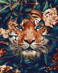 Алмазна живопис Тигр у квітах My Art (MRT-TN1196) фото інтернет-магазину Raskraski.com.ua