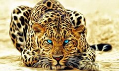 Алмазная живопись Огненный леопард ТМ Алмазная мозаика (DM-103, Без подрамника) фото интернет-магазина Raskraski.com.ua