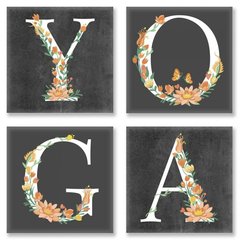 Малювання по номерам Квартет Слово yoga Лофт (CH118) Идейка фото інтернет-магазину Raskraski.com.ua