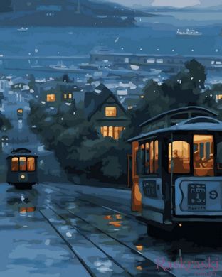 Картина по номерам Ночной трамвай (ANG507) (Без коробки)