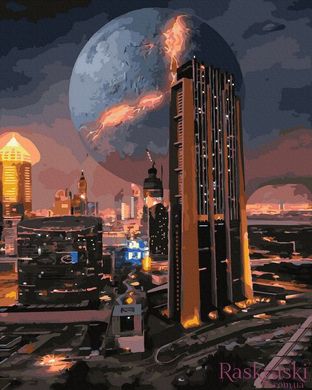 Картина раскраска Галактическое город (ANG456) (Без коробки)