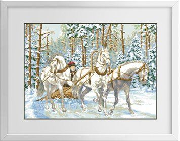 Алмазна вишивка Зимова трійка Dream Art (DA-30167) 50 х 70 см фото інтернет-магазину Raskraski.com.ua