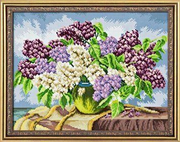 Алмазная мозаика Сирень в вазе (полная зашивка, квадратные камни) Dream Art (DA-30047, Без подрамника) 47 х 34 см фото интернет-магазина Raskraski.com.ua