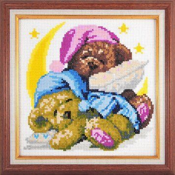 Мозаїка алмазна Сплячі ведмежата (повна зашивання, круглі камені) Dream Art (DA-20002) 25 х 25см фото інтернет-магазину Raskraski.com.ua