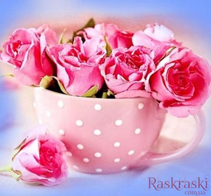 Картина из мозаики Розовые розы (ME21360) Диамантовые ручки (GU_188704, На подрамнике) фото интернет-магазина Raskraski.com.ua
