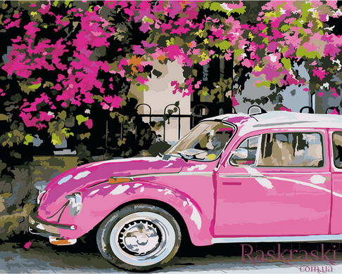 Картина за номерами Рожевий автомобіль (RA-AS0224) Rainbow Art фото інтернет-магазину Raskraski.com.ua