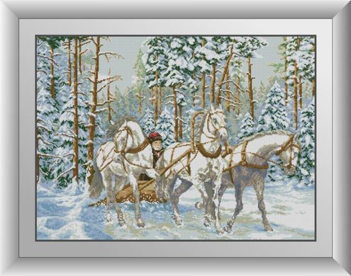 Алмазная вышивка Зимняя тройка Dream Art (DA-30167, Без подрамника) 50 х 70 см фото интернет-магазина Raskraski.com.ua