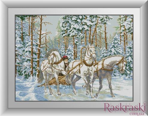 Картина алмазная вышивка Зимняя тройка Dream Art (DA-30167, Без подрамника) фото интернет-магазина Raskraski.com.ua