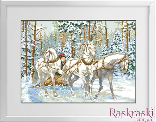 Картина алмазная вышивка Зимняя тройка Dream Art (DA-30167, Без подрамника) фото интернет-магазина Raskraski.com.ua