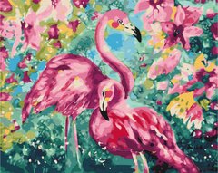 Картина по номерам Цветочный фламинго (BS33251) (Без коробки)