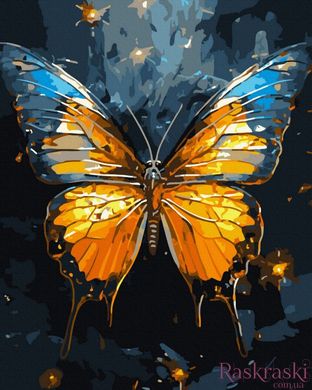 Картина по номерам Бабочка в золоте (золотые краски) (JX1109) (Без коробки)