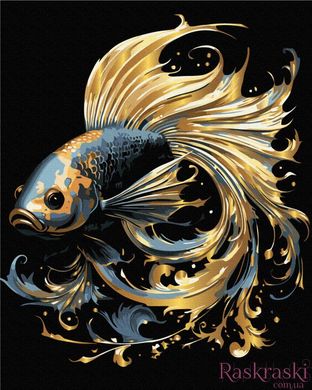 Картина по номерам Очаровательная рыбка (черное полотно) (BSM-BB0006) фото интернет-магазина Raskraski.com.ua