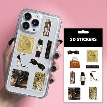 3D стікери Gold edition Набір 8 стікерів