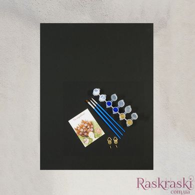 "Сияющие семейные ладошки" Набор для создания отпечатков на черном полотне ( синие и золотые блестки ) 40*50 фото интернет-магазина Raskraski.com.ua