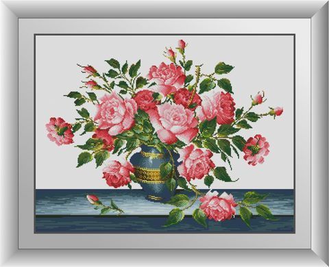 Алмазна живопис Рожеві троянди Dream Art (DA-30629) 55 х 72 см фото інтернет-магазину Raskraski.com.ua