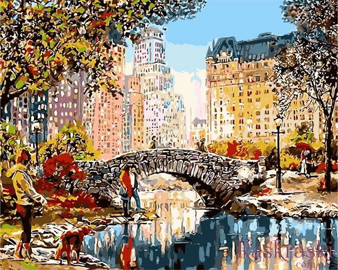 Рисование по номерам Осеннее утро в Нью-Йорке (W4337) фото интернет-магазина Raskraski.com.ua