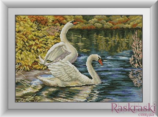Картина из страз Лебеди Dream Art (DA-30790, Без подрамника) фото интернет-магазина Raskraski.com.ua