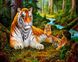 Алмазная мозаика Тигр в лесу Никитошка (GJ4099, На подрамнике) — фото комплектации набора