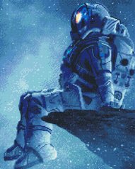Картина из страз Отдых космонавта Никитошка (GJ6306, На подрамнике) фото интернет-магазина Raskraski.com.ua